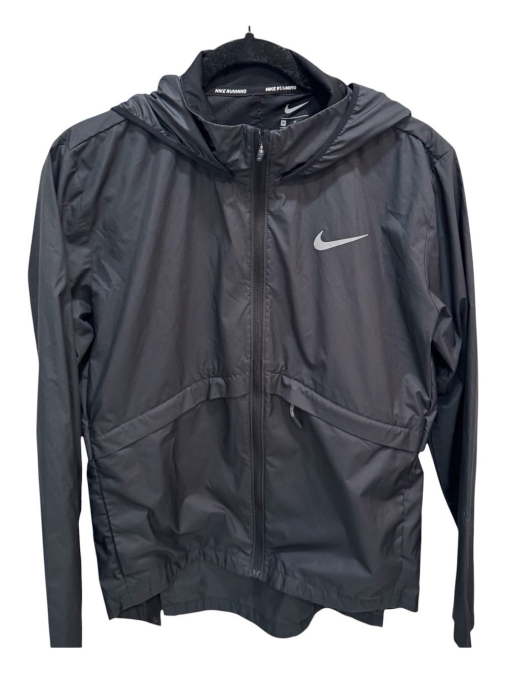 Nike Women's Essential Repel Black Reflective Running Jacket Windbreaker Medium